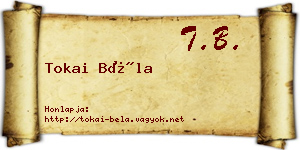 Tokai Béla névjegykártya